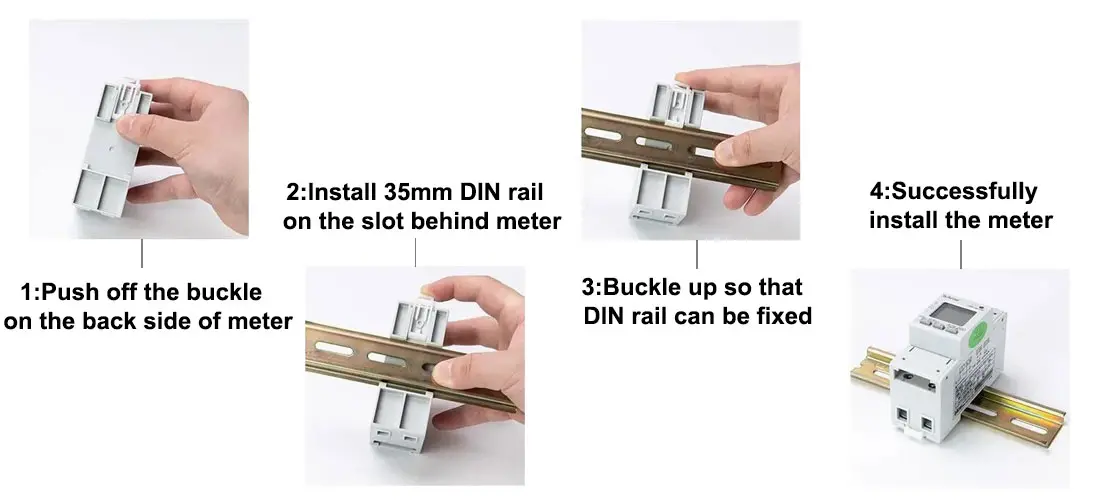 Installation instruction of ADL200 Single-phase DIN Rail Energy Meter
